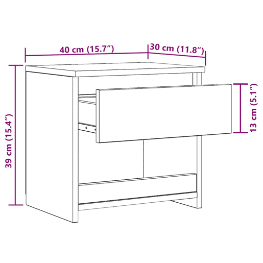 vidaXL Mesa de cabeceira 40x30x39 cm contraplacado preto vidaXL Mesa de cabeceira 40x30x39 cm contraplacado preto