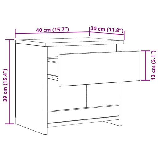 vidaXL Mesas de cabeceira 2 pcs 40x30x39 cm contrapl. branco brilhante vidaXL Mesas de cabeceira 2 pcs 40x30x39 cm contrapl. branco brilhante