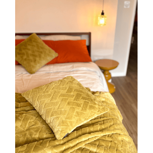 Colcha SITAPUR Imitação de pele 200 x 220 cm Mostarda