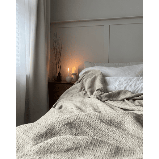 Colcha YERBENT Algodão 220 x 240 cm Taupe