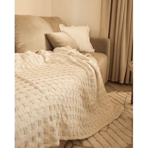 Colcha BERE Algodão 150 x 200 cm Branco creme