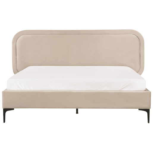 Cama Veludo SUZETTE 140 x 200 cm Creme