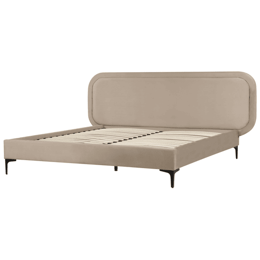 Cama Veludo SUZETTE 140 x 200 cm Creme