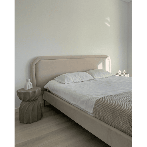 Cama Veludo SUZETTE 140 x 200 cm Creme