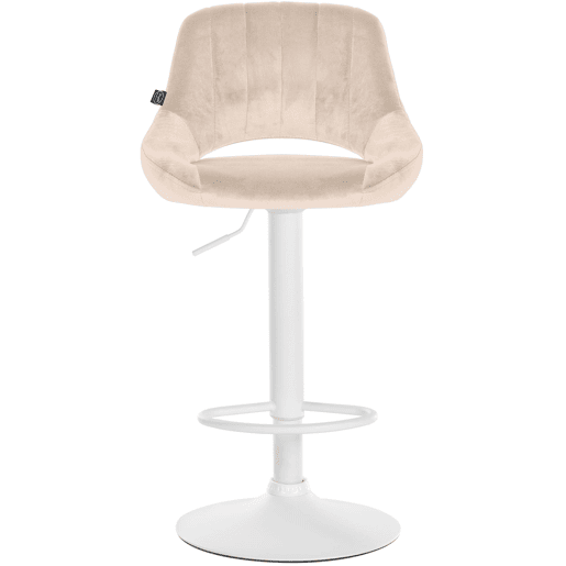 Taburete de bar Milet de terciopelo Crema 48X47X85 cm
