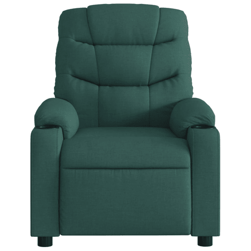 vidaXL Poltrona reclinável de massagens elétrica tecido verde-escuro vidaXL Poltrona reclinável de massagens elétrica tecido verde-escuro