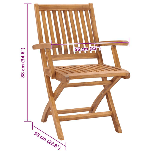 vidaXL Cadeiras de jardim dobráveis c almofadões 4 pcs teca maciça vidaXL Cadeiras de jardim dobráveis c almofadões 4 pcs teca maciça