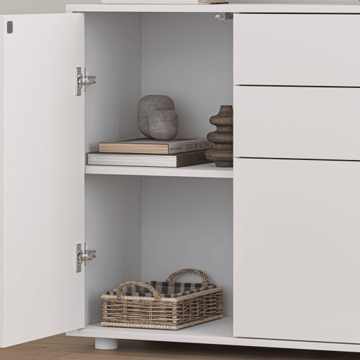 Cómoda Paarl com 2 gavetas e 2 portas 74x79x36cm Branco mate en.casa