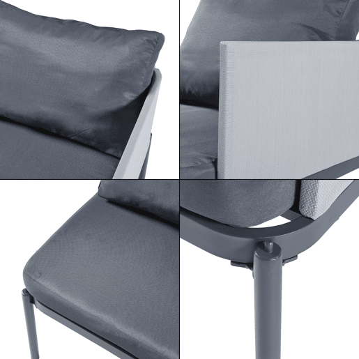 Conjunto de mobiliário de jardim Accettura 3 pcs. alumínio - Cinzento casa.pro