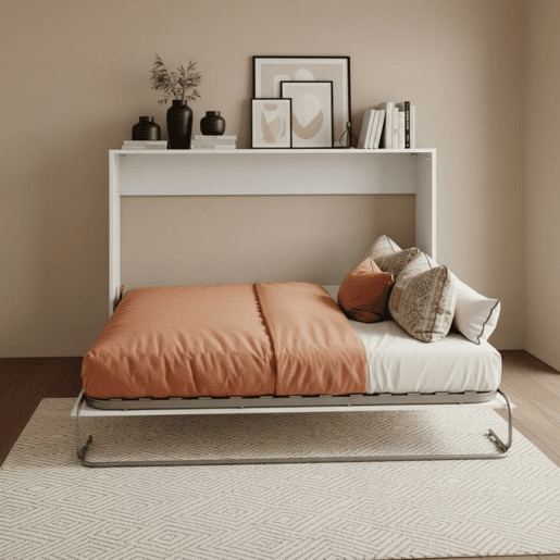 Cama dobrável aglomerado melamina branca 135x190cm