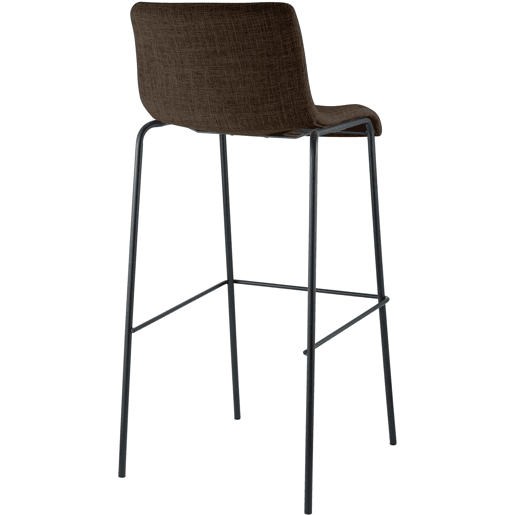 Juego de 2 taburetes de bar Hover, tela, base de cuatro patas Marrón 48X43X100 cm