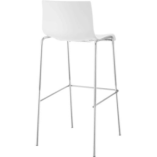 Pack de 2 Taburetes de Bar Hover de Plástico Blanco 48X43X100 cm