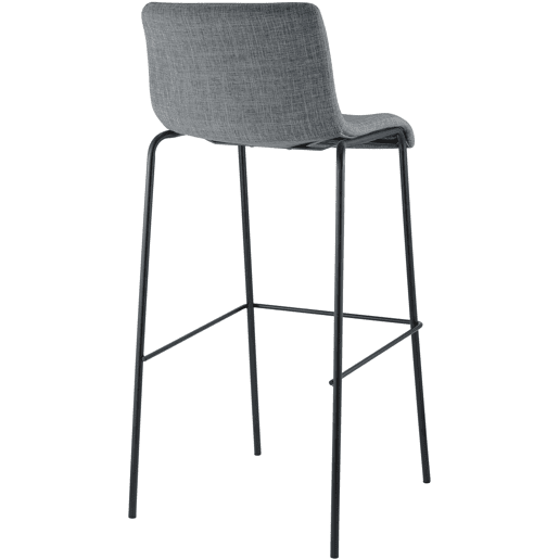 Juego de 2 taburetes de bar Hover, tela, base de cuatro patas Gris claro 48X43X100 cm