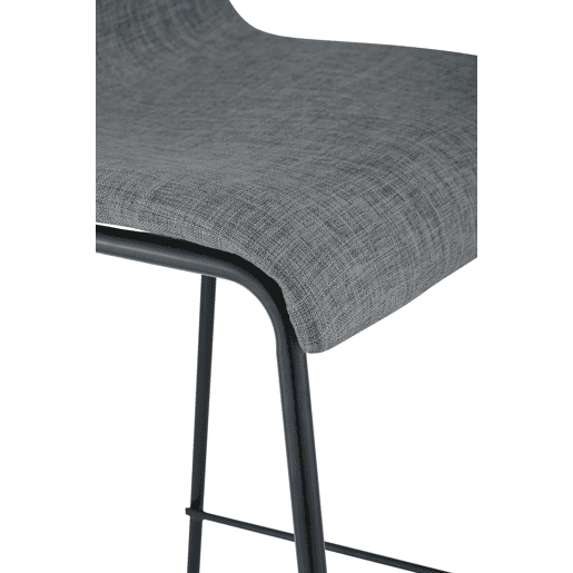 Juego de 2 taburetes de bar Hover, tela, base de cuatro patas Gris claro 48X43X100 cm