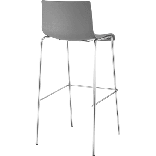 Pack de 2 Taburetes de Bar Hover de Plástico Gris 48X43X100 cm Pack de 2 Taburetes de Bar Hover de Plástico Gris 48X43X100 cm