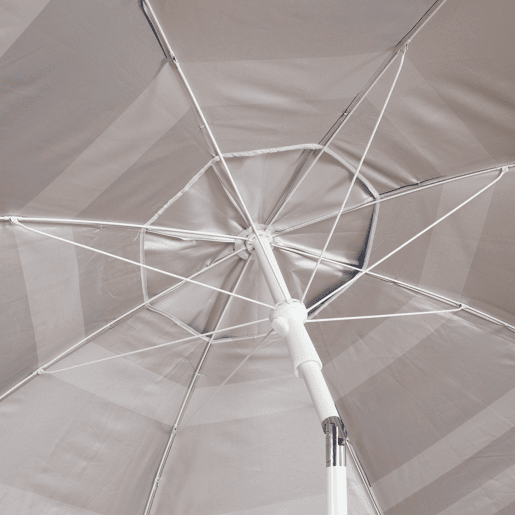 Aktive Guarda-sol de praia anti-vento 8 varetas 210 cm riscas azuis com mesa