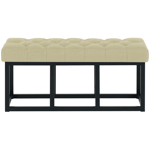 Taburete Pie de Cama Amun Tela & Negro Gris topo 38X100X46 cm