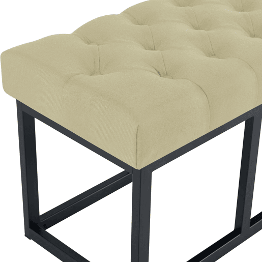 Taburete Pie de Cama Amun Tela & Negro Gris topo 38X100X46 cm
