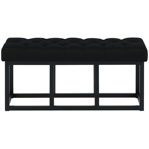 Taburete Pie de Cama Amun Tela & Negro Negro 38X100X46 cm