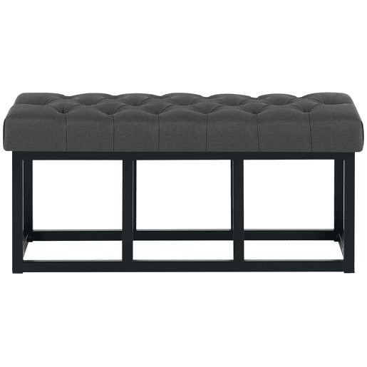 Banco Amun tapizado en tela con estructura negra Gris oscuro 38X100X46 cm Banco Amun tapizado en tela con estructura negra Gris oscuro 38X100X46 cm