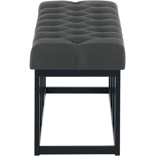 Banco Amun tapizado en tela con estructura negra Gris oscuro 38X100X46 cm Banco Amun tapizado en tela con estructura negra Gris oscuro 38X100X46 cm