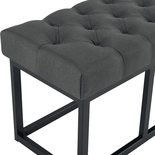 Banco Amun tapizado en tela con estructura negra Gris oscuro 38X100X46 cm Banco Amun tapizado en tela con estructura negra Gris oscuro 38X100X46 cm