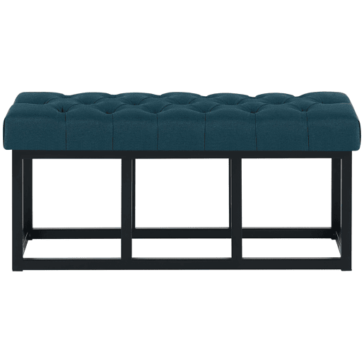 Taburete Pie de Cama Amun Tela & Negro Azul 38X100X46 cm