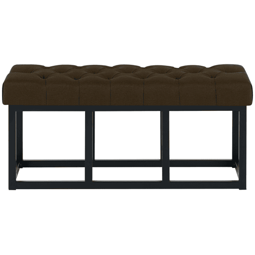 Banco Amun tapizado en tela con estructura negra Marrón 38X100X46 cm Banco Amun tapizado en tela con estructura negra Marrón 38X100X46 cm