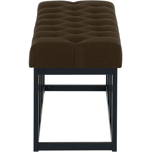 Banco Amun tapizado en tela con estructura negra Marrón 38X100X46 cm Banco Amun tapizado en tela con estructura negra Marrón 38X100X46 cm