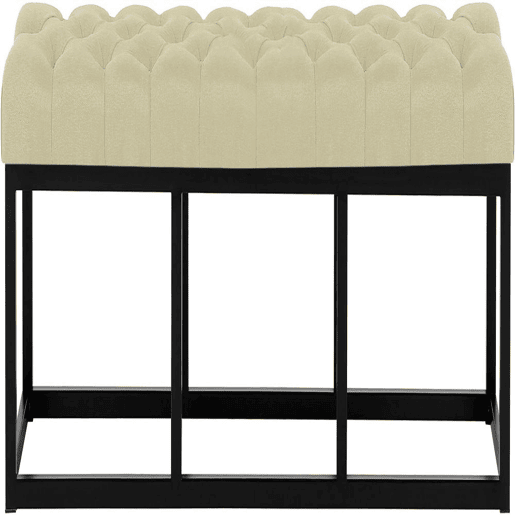 Taburete Pie de Cama Amun Tela & Negro Gris topo 38X150X46 cm