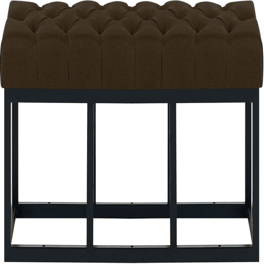 Banco Amun tapizado en tela con estructura negra Marrón 38X120X46 cm