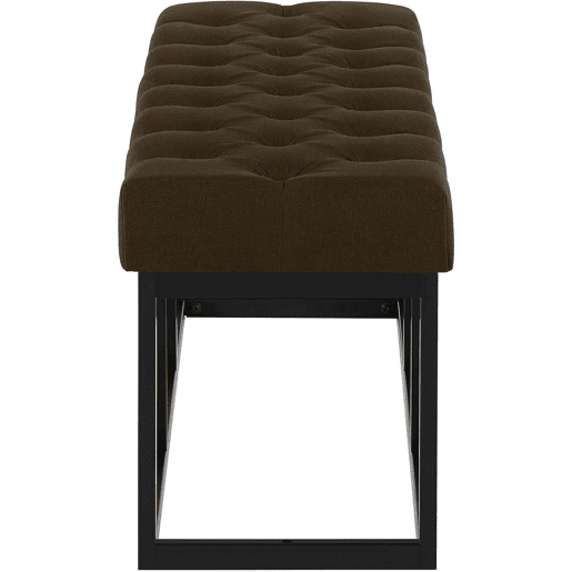 Banco Amun tapizado en tela con estructura negra Marrón 38X120X46 cm