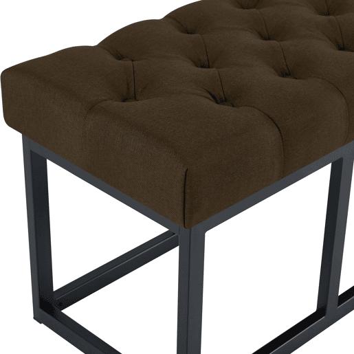 Banco Amun tapizado en tela con estructura negra Marrón 38X120X46 cm