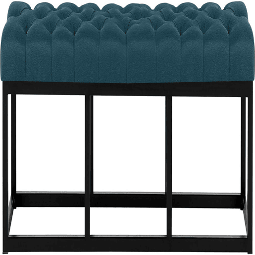 Taburete Pie de Cama Amun Tela & Negro Azul 38X150X46 cm