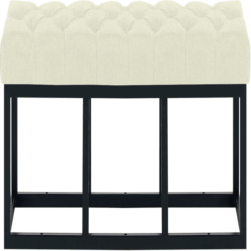 Taburete Pie de Cama Amun Tela & Negro Crema 38X120X46 cm