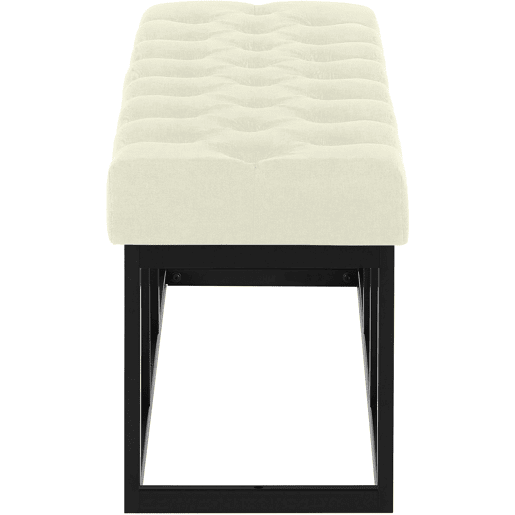 Taburete Pie de Cama Amun Tela & Negro Crema 38X120X46 cm