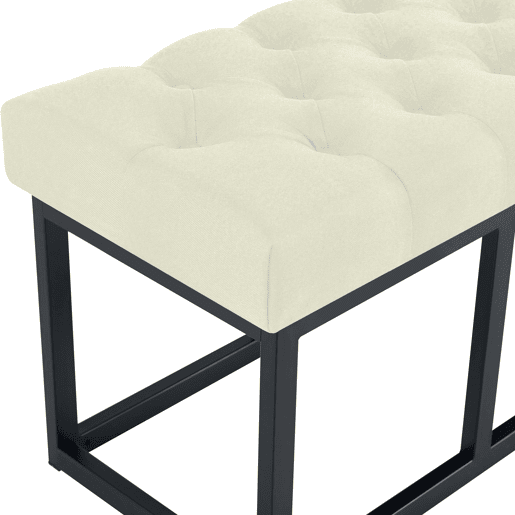 Taburete Pie de Cama Amun Tela & Negro Crema 38X120X46 cm