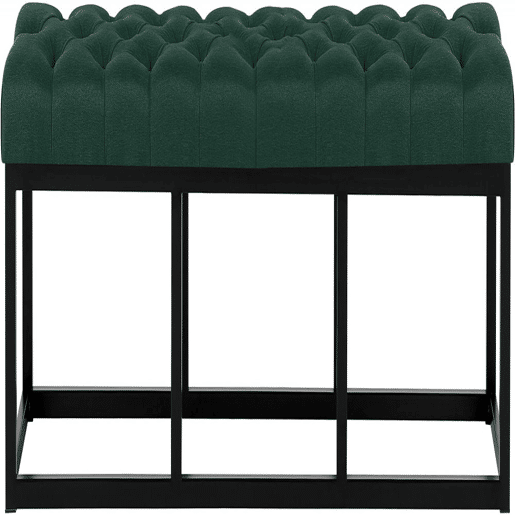 Taburete Pie de Cama Amun Tela & Negro Verde 38X150X46 cm