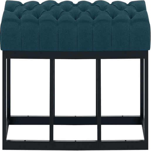 Taburete Pie de Cama Amun Tela & Negro Azul 38X120X46 cm