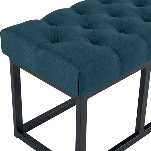 Taburete Pie de Cama Amun Tela & Negro Azul 38X120X46 cm