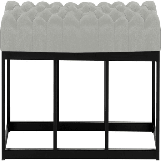 Banco Amun tapizado en tela con estructura negra Gris 38X150X46 cm