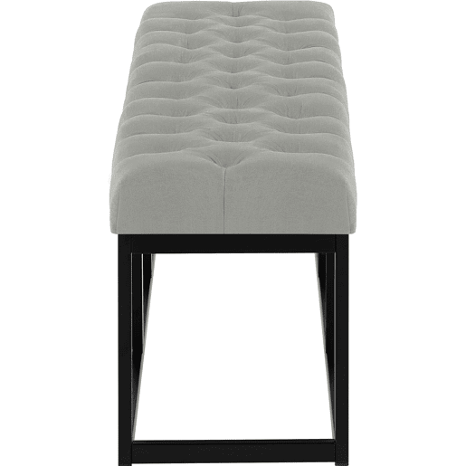 Banco Amun tapizado en tela con estructura negra Gris 38X150X46 cm