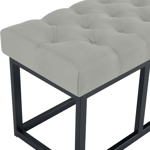 Banco Amun tapizado en tela con estructura negra Gris 38X150X46 cm