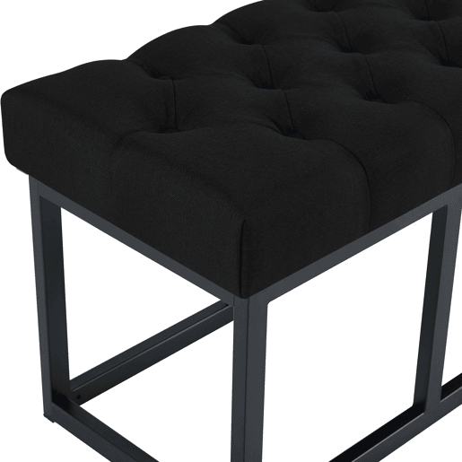 Taburete Pie de Cama Amun Tela & Negro Negro 38X150X46 cm