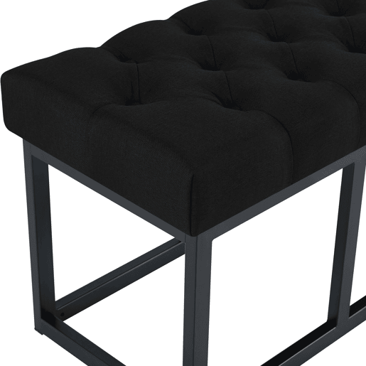 Taburete Pie de Cama Amun Tela & Negro Negro 38X120X46 cm