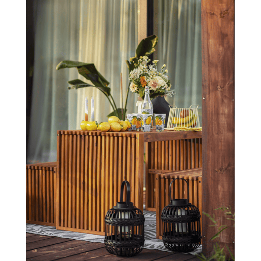 Mesa de refeição de jardim BELLANO 70 cm 120 cm Madeira de acácia Castanho