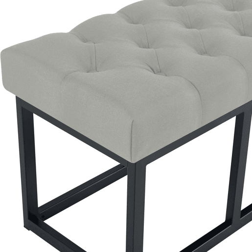 Taburete Pie de Cama Amun Tela & Negro Gris 38X120X46 cm