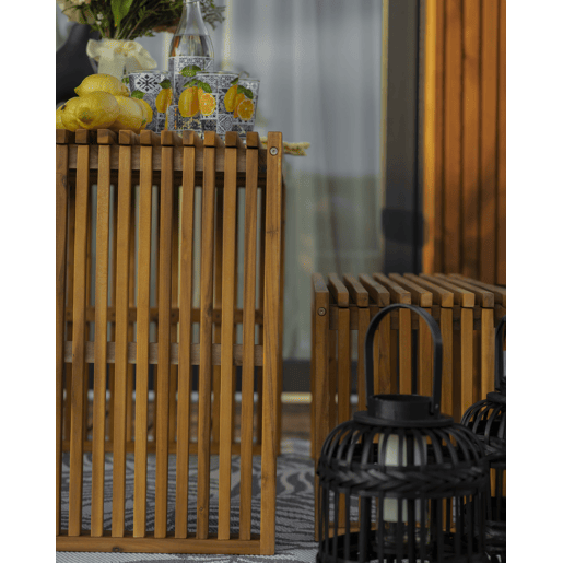 Mesa de centro de jardim BELLANO 150 cm 35 cm Madeira de acácia Castanho