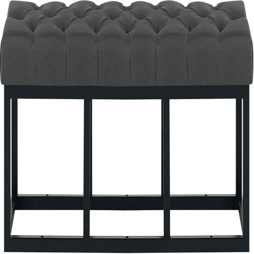 Taburete Pie de Cama Amun Tela & Negro Gris oscuro 38X120X46 cm