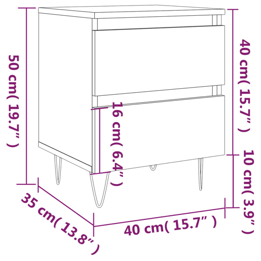 vidaXL Mesas de cabeceira 2 pcs derivados de madeira cinzento cimento vidaXL Mesas de cabeceira 2 pcs derivados de madeira cinzento cimento